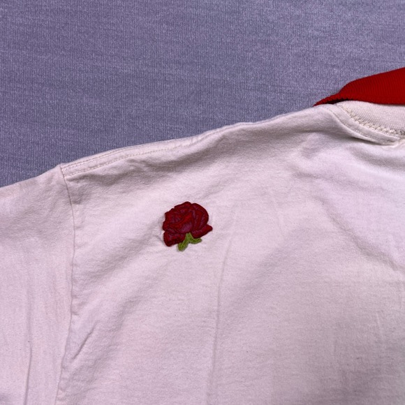 Vintage Lee Total Cotton Cardinal‎ Bird Graphic Polo Shirt Women Sz L Red Collar - Picture 8 of 9